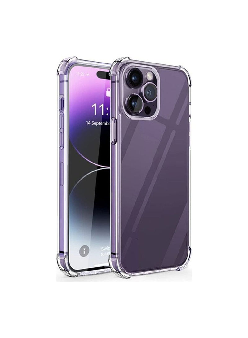 جراب حماية متوافق مع آيفون 14 برو ماكس، غطاء شفاف كريستالي واقٍ مع حواف معززة، تصميم نحيف مقاوم للصدمات، جراب هاتف مرن من مادة TPU لهاتف 14 برو ماكس شفاف - Image 1